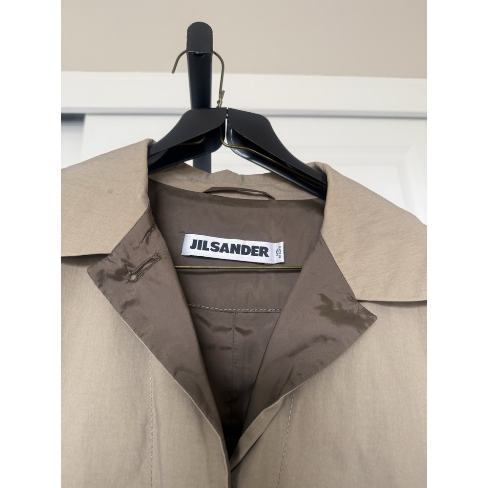 Jil Sander Coat IT 36 US 0–2 Tan Beige Minimalist Trench Coat Quiet Luxury Italy - Picture 4 of 6